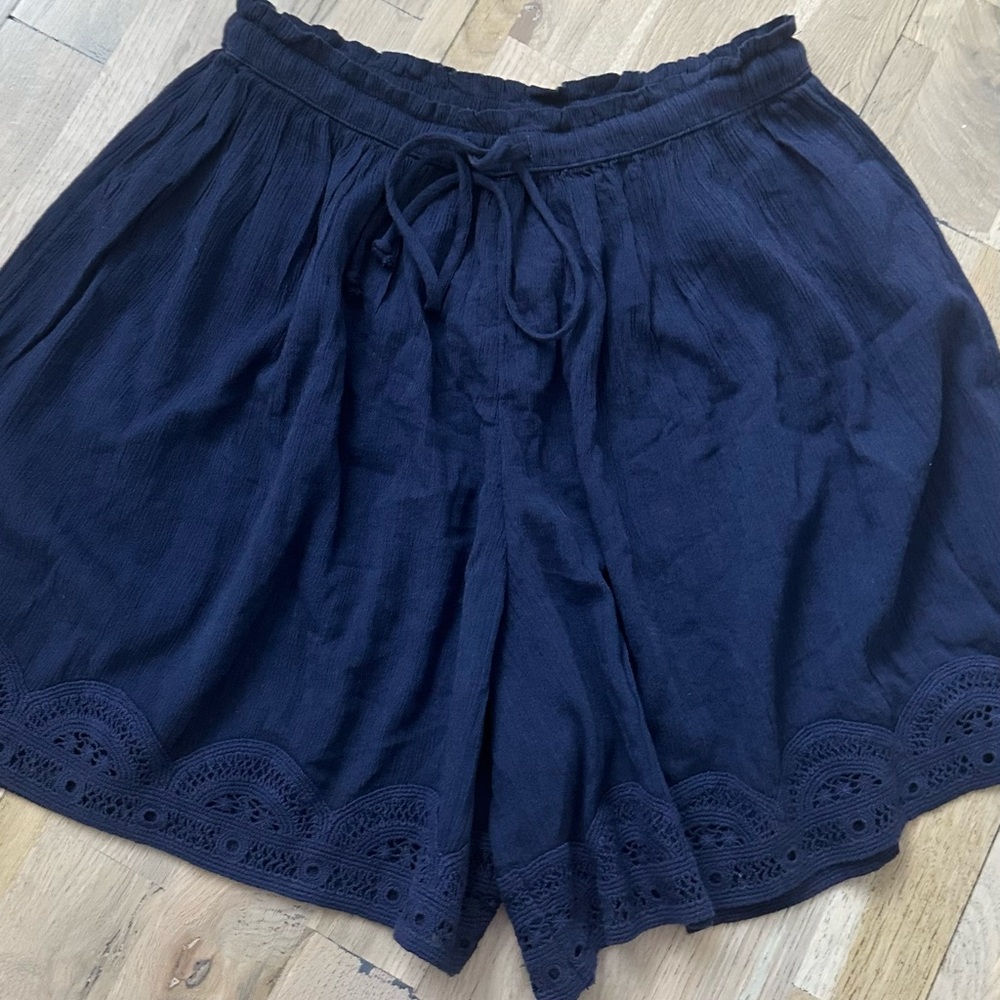 Women's Navy Blue Lace Shorts